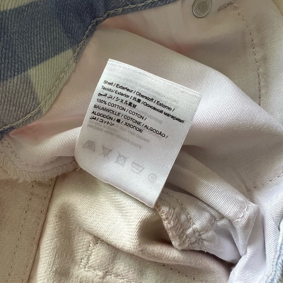 {Farm Rio} for Anthropologie Brand New Gingham Color Block Denim Shorts - Picture 8 of 9